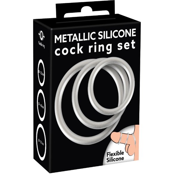Komplet Obročkov Metallic Silicone