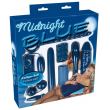 Vibracijski komplet Midnight Blue v embalaži.