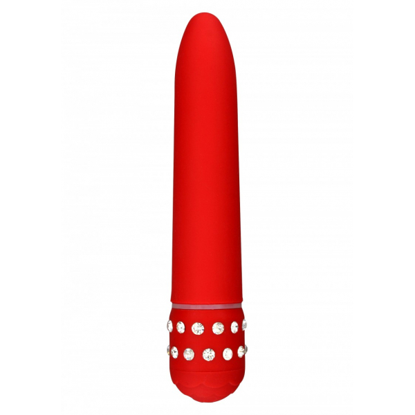 Vibrator rdeče barve z biserčki.