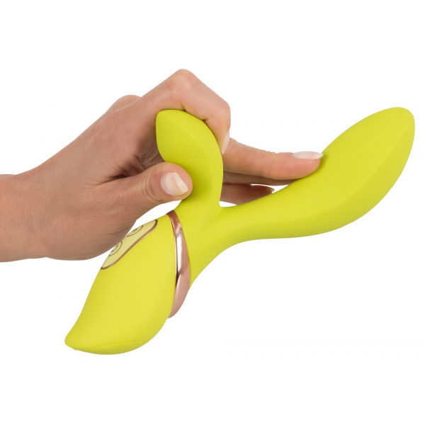 Fleksibilen vibrator s stimulatorjem za klitoris.